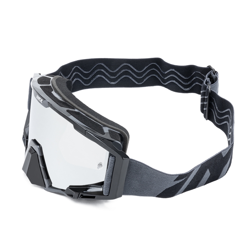 Motocrossbriller iMX Sand grå-sort med iridium plexiglas
