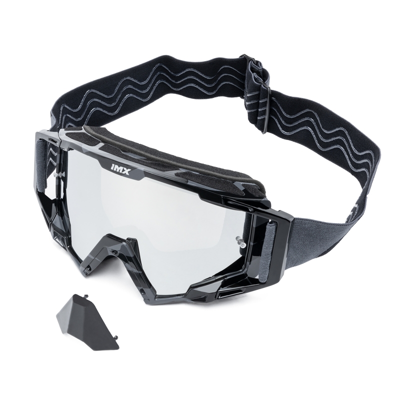 Motocrossbriller iMX Sand grå-sort med iridium plexiglas