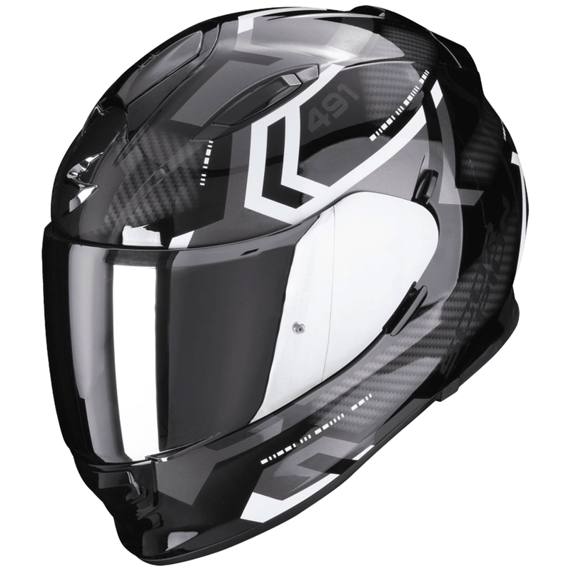 Full face hjelm SCORPION EXO-491 SPIN sort-hvid udsalg