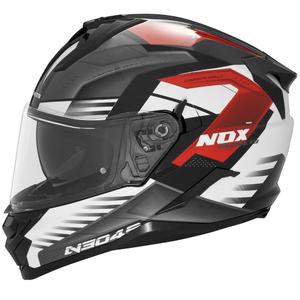 Full-face motorcykelhjelm NOX N304S CARVER sort-hvid-rød