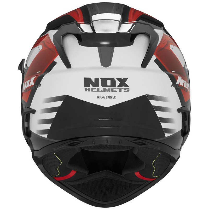 Full-face motorcykelhjelm NOX N304S CARVER sort-hvid-rød