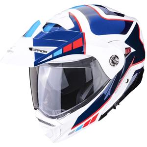 Motorcykelhjelm SCORPION ADX-2 CAMINO pearl hvid-blå-rød udsalg