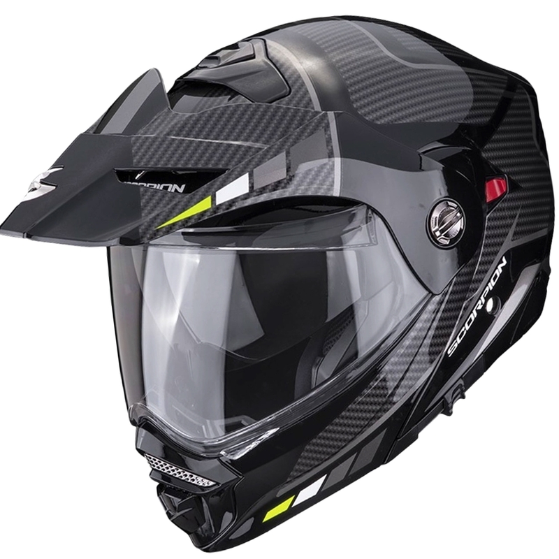 Motorcykelhjelm SCORPION ADX-2 CAMINO sort-sølv-fluo gul udsalg
