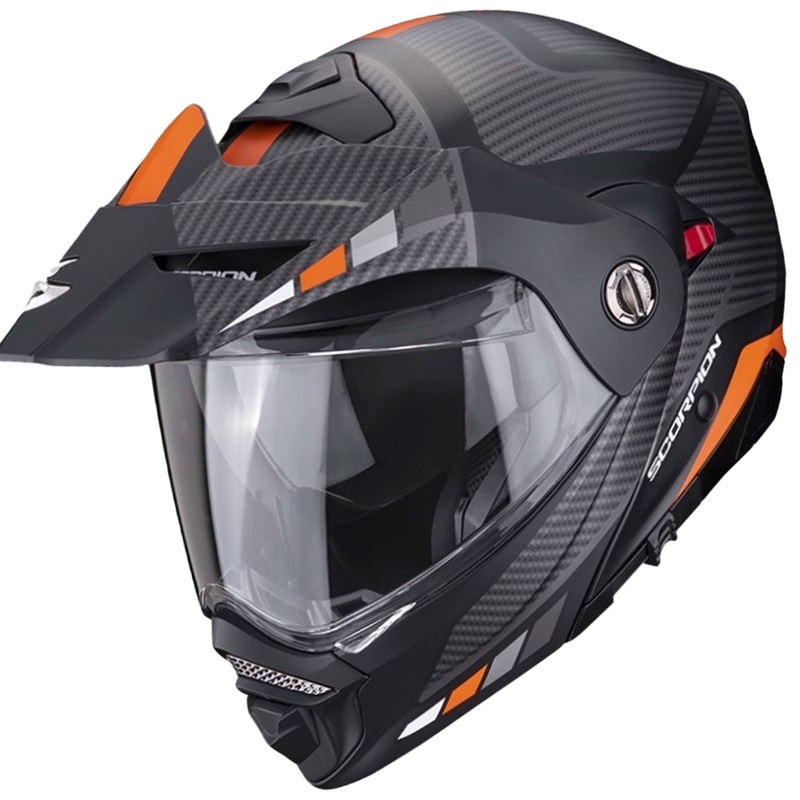 Motorcykelhjelm SCORPION ADX-2 CAMINO sort-sølv-orange udsalg