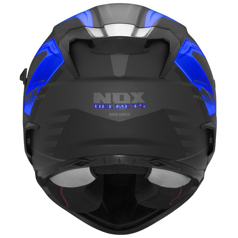 Full-face motorcykelhjelm NOX N304S CARVER mat sort-blå