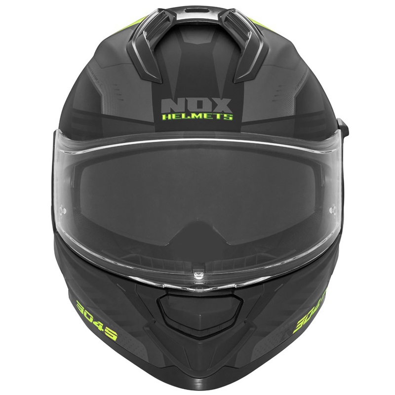 Full-face motorcykelhjelm NOX N304S CARVER mat sort-gul