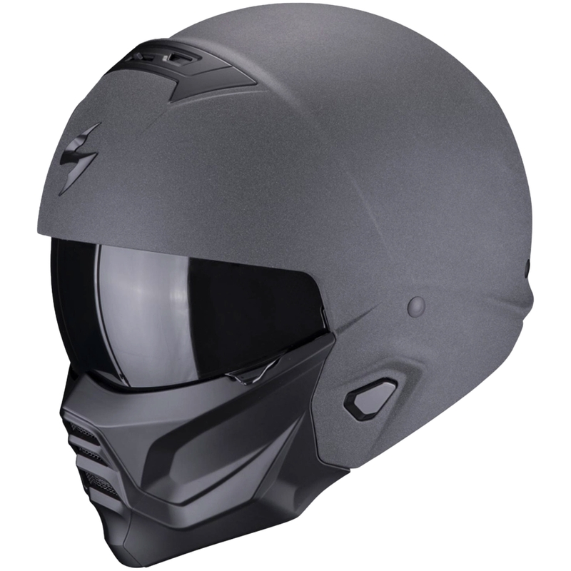 Åben hjelm med maske Scorpion EXO-COMBAT II Solid grafit mørkegrå