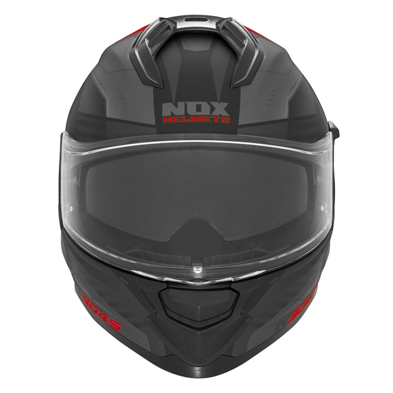 Full-face motorcykelhjelm NOX N304S CARVER mat sort-rød