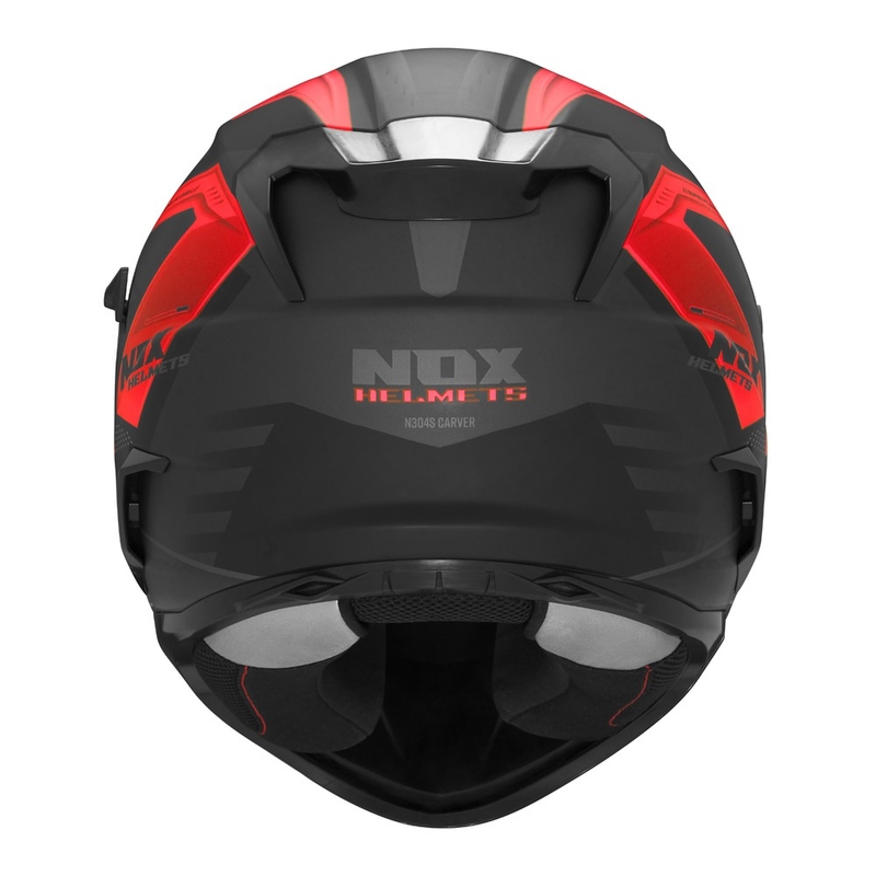 Full-face motorcykelhjelm NOX N304S CARVER mat sort-rød