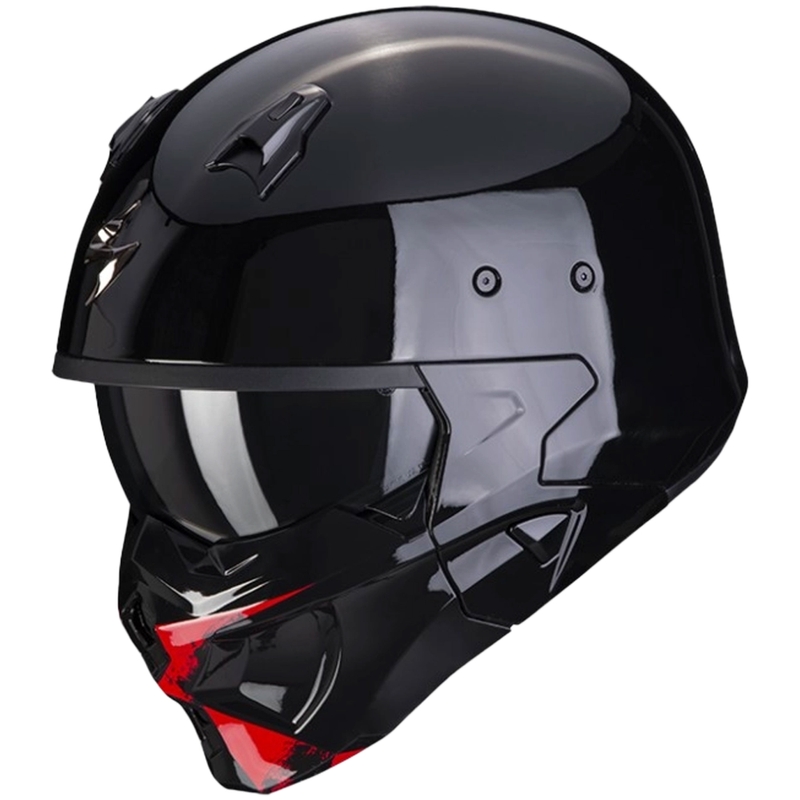 Åben hjelm med maske SCORPION COVERT-X TANKER sort-rød