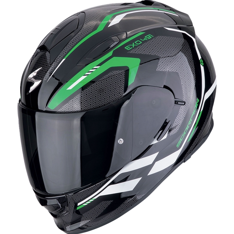 Scorpion EXO-491 KRYPTA motorcykelhjelm sort-grøn-hvid