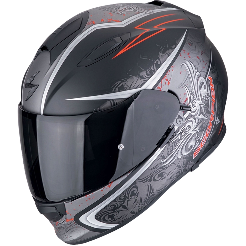 Scorpion EXO-491 RUN helfacade motorcykelhjelm mat sort-rød