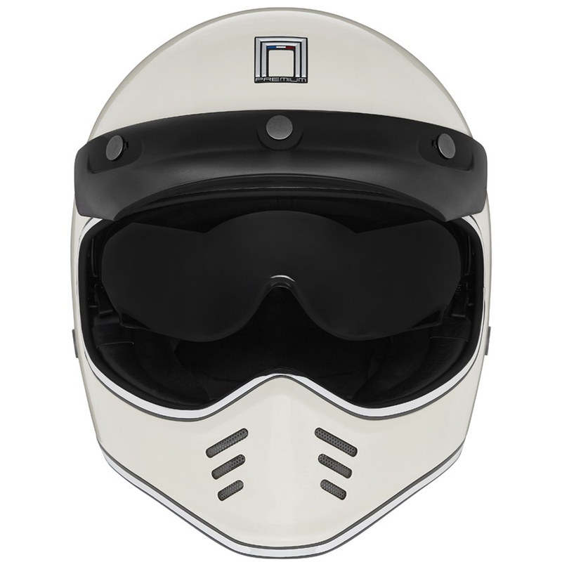 NOX PREMIUM SEVENTY II hel-face motorcykelhjelm elfenbenshvid