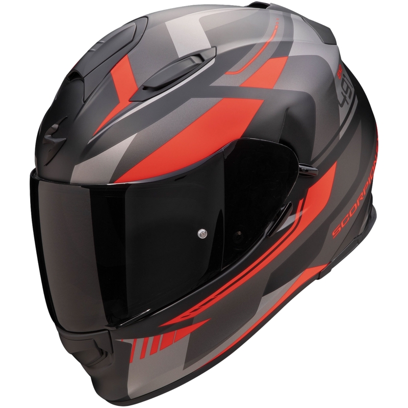 Scorpion EXO-491 Abilis full-face motorcykelhjelm sort-grå-rød udsalg