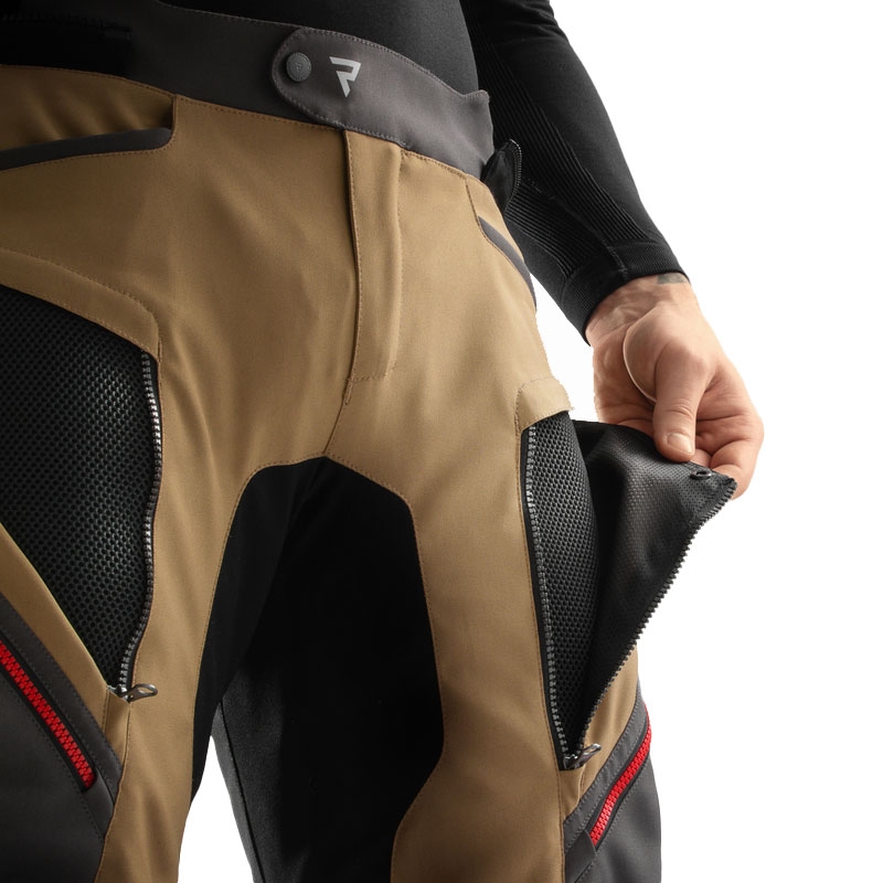 Rebelhorn Hardy 3.0 motorcykelbukser beige-grå-rød
