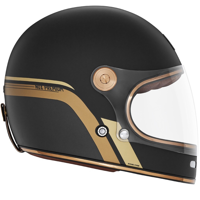 NOX PREMIUM REVENGE helfacade motorcykelhjelm mat sort-guld