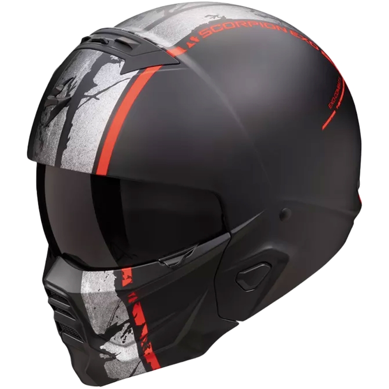 Modulær motorcykelhjelm Scorpion EXO-COMBAT II LORD mat sort-rød udsalg