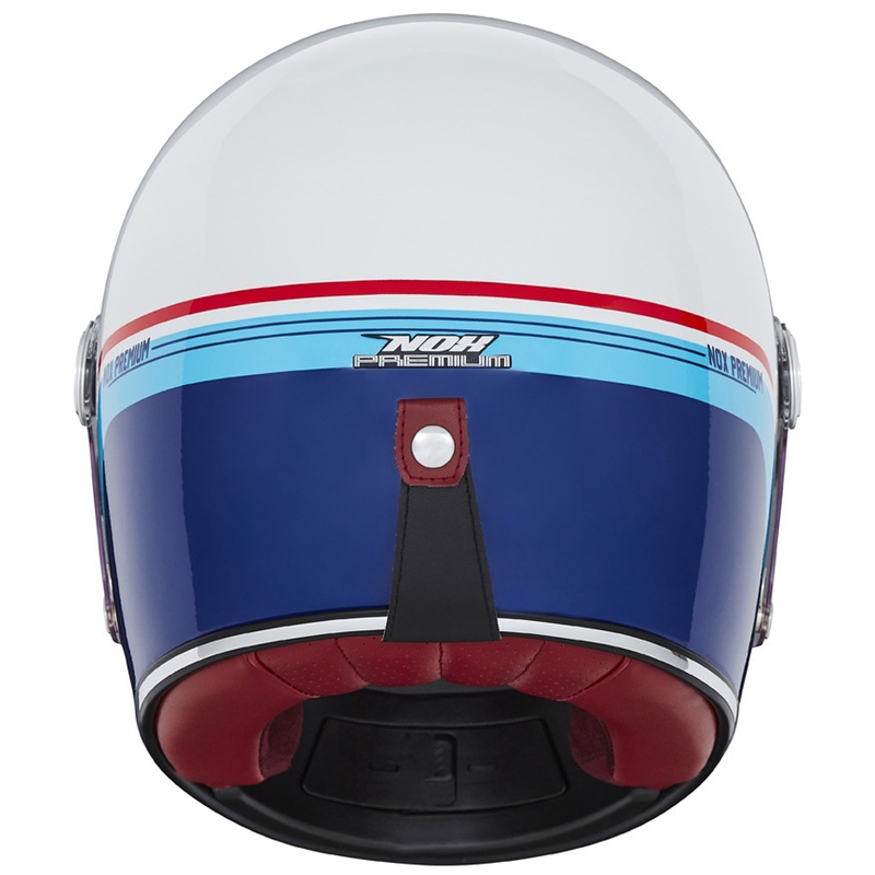 NOX PREMIUM REVENGE hel-face motorcykelhjelm hvid-blå-rød
