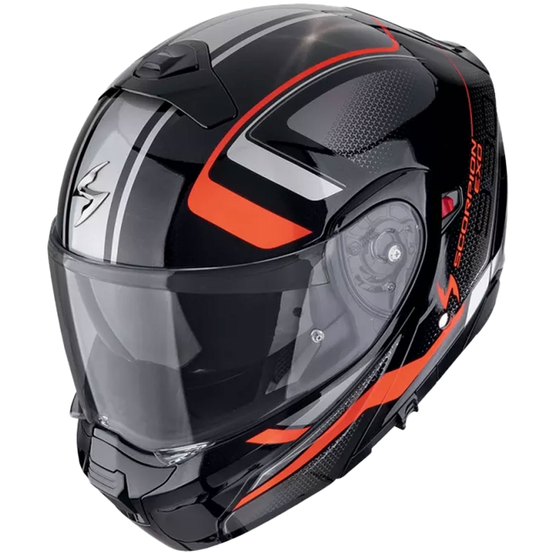 Modulær motorcykelhjelm Scorpion EXO-930 EVO ARDENS metallic sort-rød