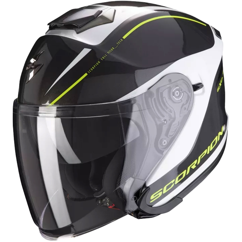 Åben hjelm Scorpion EXO-S1 Shadow sort-hvid-fluogul