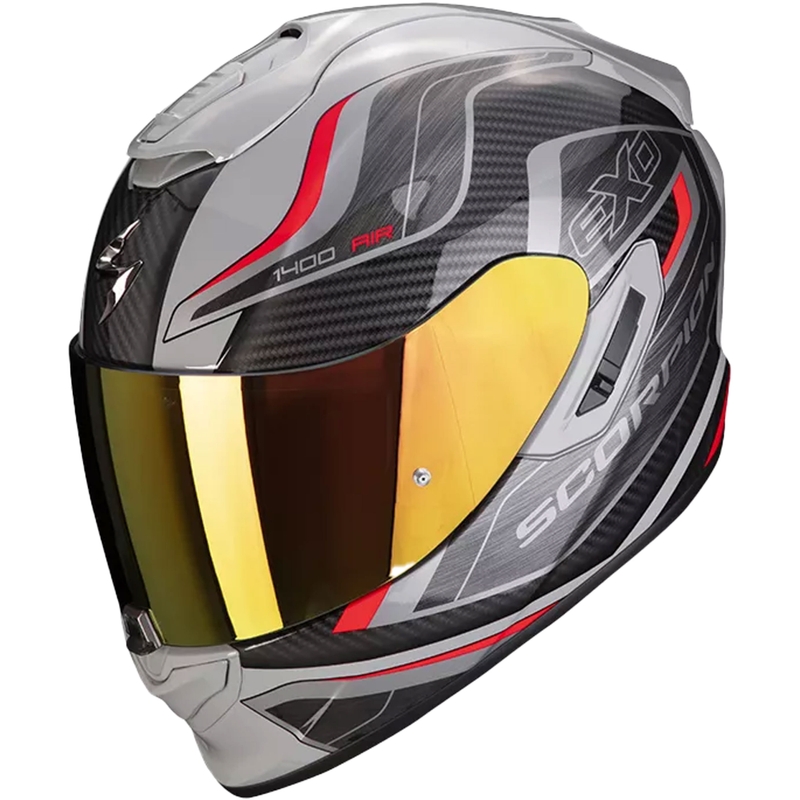 Integreret motorcykelhjelm Scorpion EXO-1400 EVO Air Attune grå-sort-rød