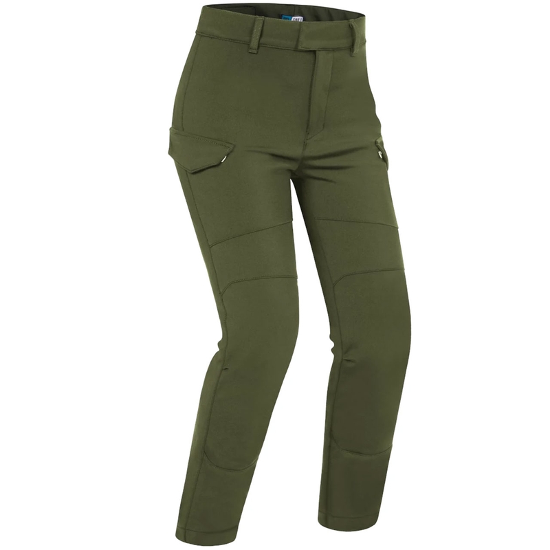 Dame motorcykeljeans PMJ Sidney khaki udsalg