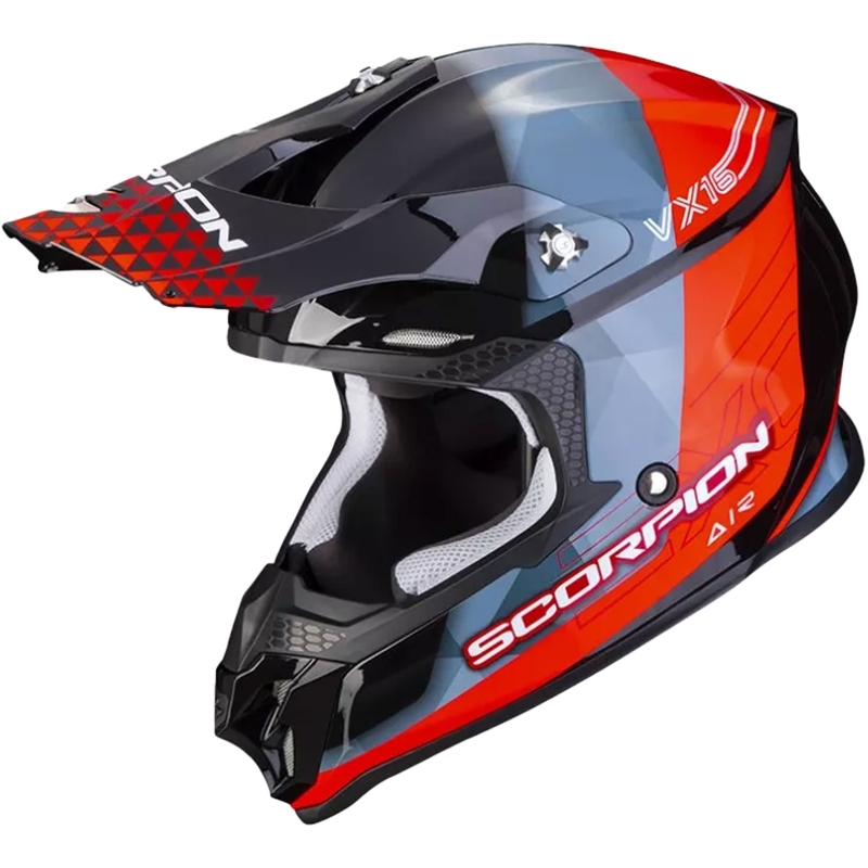 Motocrosshjelm Scorpion VX-16 EVO AIR GEM sort-blå-rød