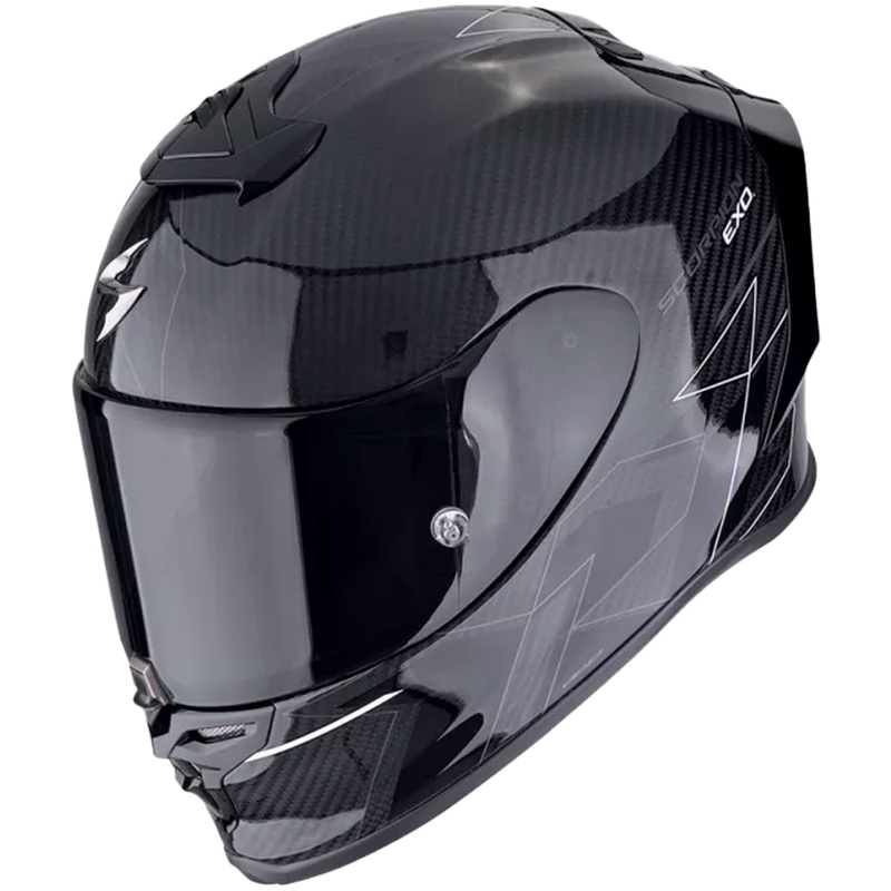 Integreret motorcykelhjelm Scorpion EXO-R1 EVO CARBON AIR CYNERGY sort og hvid