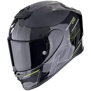 Integreret motorcykelhjelm Scorpion EXO-R1 EVO CARBON AIR CYNERGY sort-fluogul