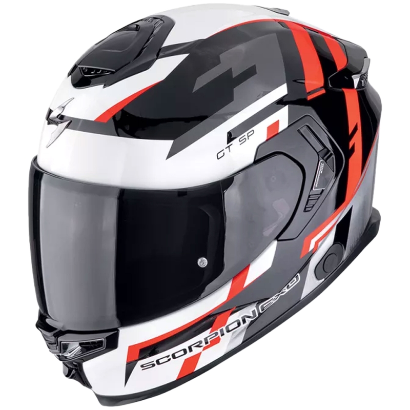 Integreret motorcykelhjelm Scorpion EXO-GT SP AIR TORNADO sort-rød