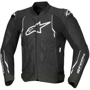 Alpinestars Dusk motorcykeljakke i læder sort-hvid