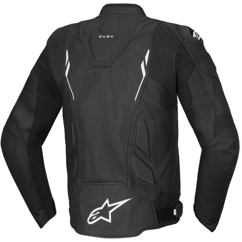 Alpinestars Dusk motorcykeljakke i læder sort-hvid