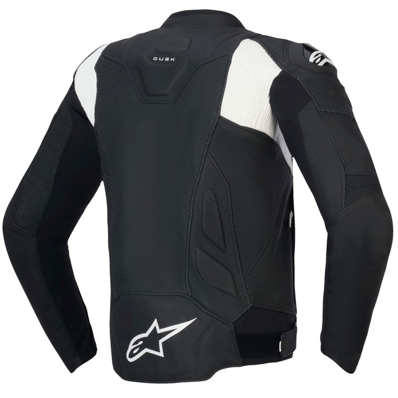 Alpinestars Dusk Airflow motorcykeljakke i læder sort-hvid