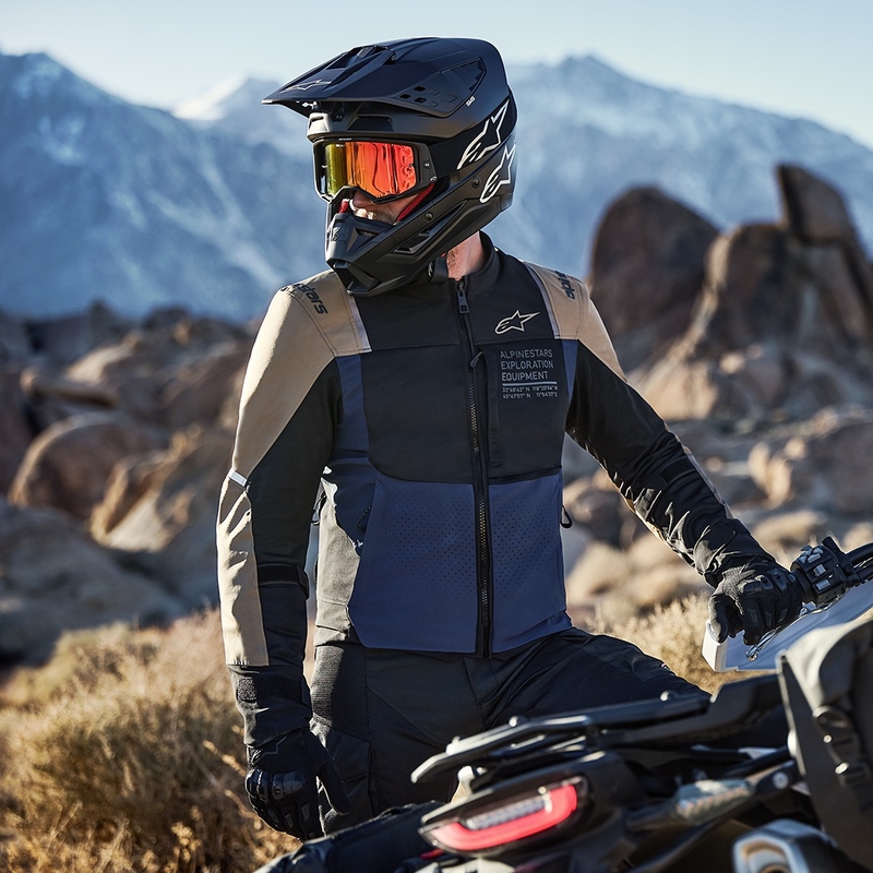 Alpinestars ST-2 Air motorcykeljakke mørkeblå-mørk khaki-sort