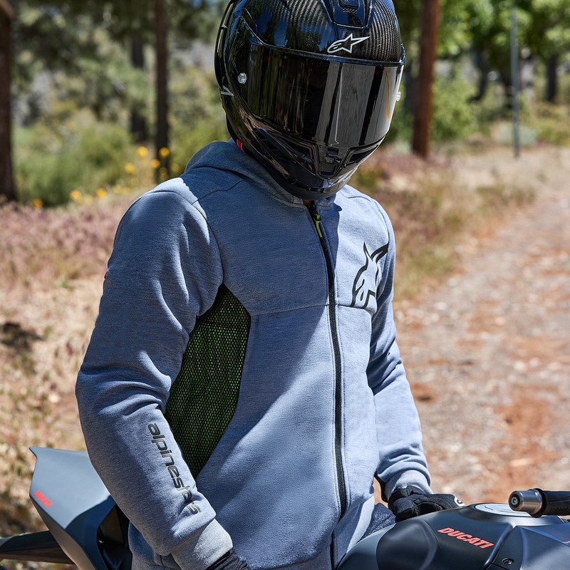 Alpinestars Chrome Air Sport motorcykel sweatshirt grå-sort-mørk khaki