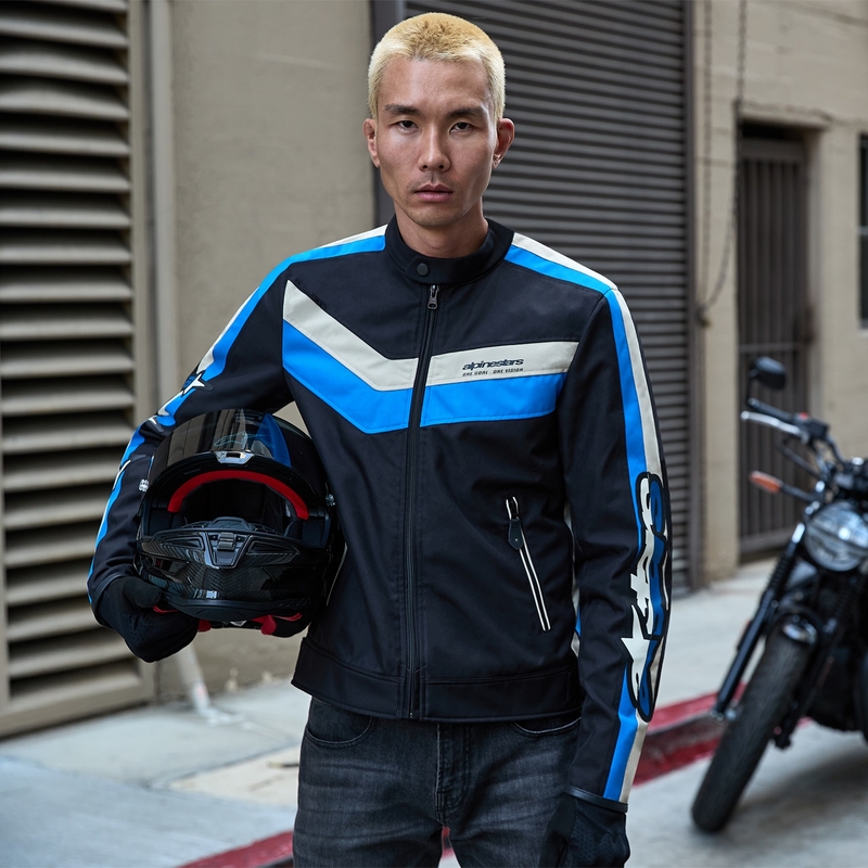 Alpinestars T-Dyno Vandafvisende motorcykeljakke sort-blå-beige