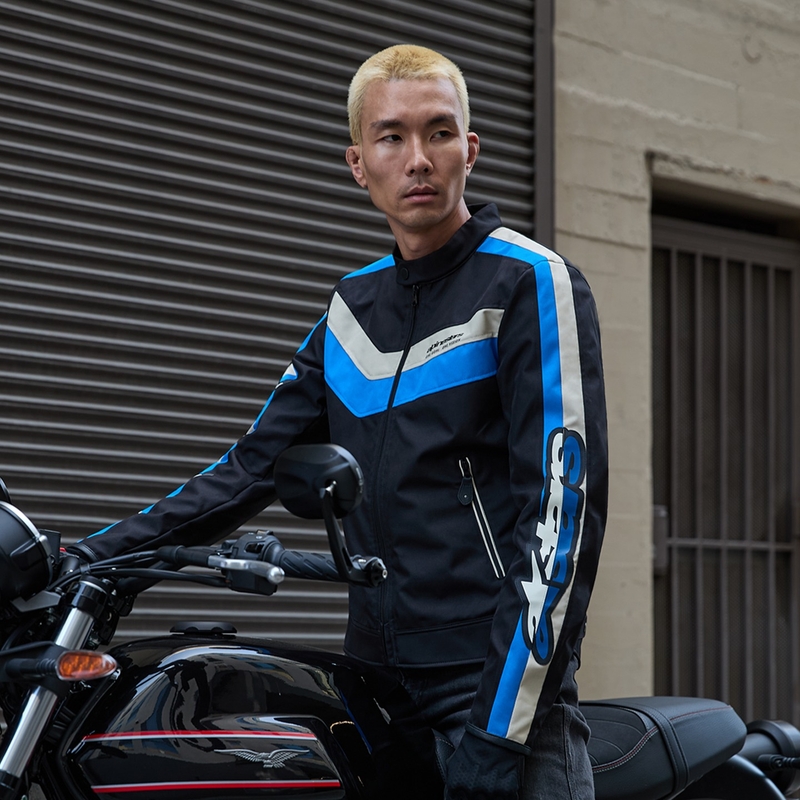Alpinestars T-Dyno Vandafvisende motorcykeljakke sort-blå-beige