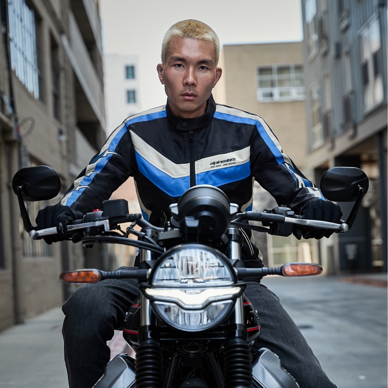 Alpinestars T-Dyno Vandafvisende motorcykeljakke sort-blå-beige