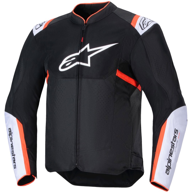 Alpinestars T-SPS Air V2 motorcykeljakke sort-hvid-fluorrød