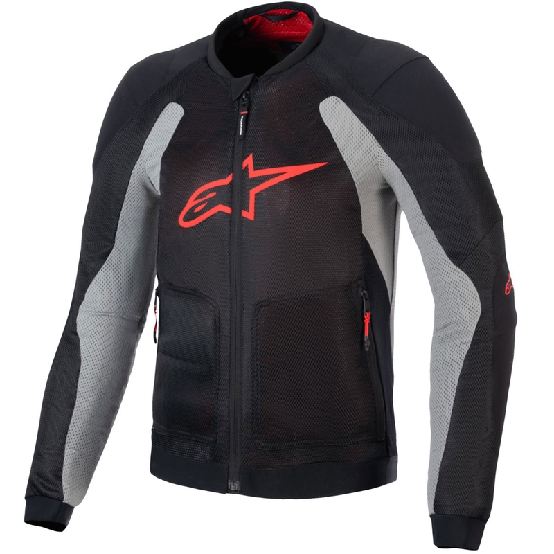 Alpinestars TROOP-AIR motorcykeljakke sort-lys grå-rød