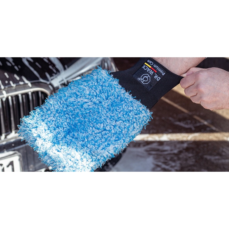 Mikrofiber vaskehandsker Dr. Wack Wash mitt blå