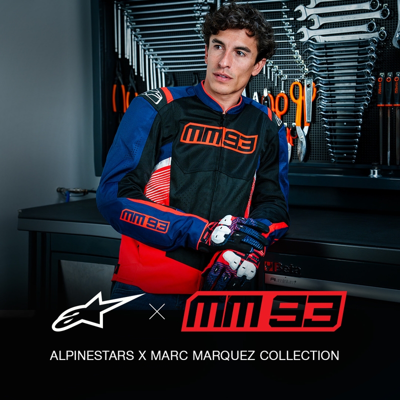 Alpinestars T-SPS Air V2 MM93 motorcykeljakke, fluo-kollektion, rød-blå-sort-hvid