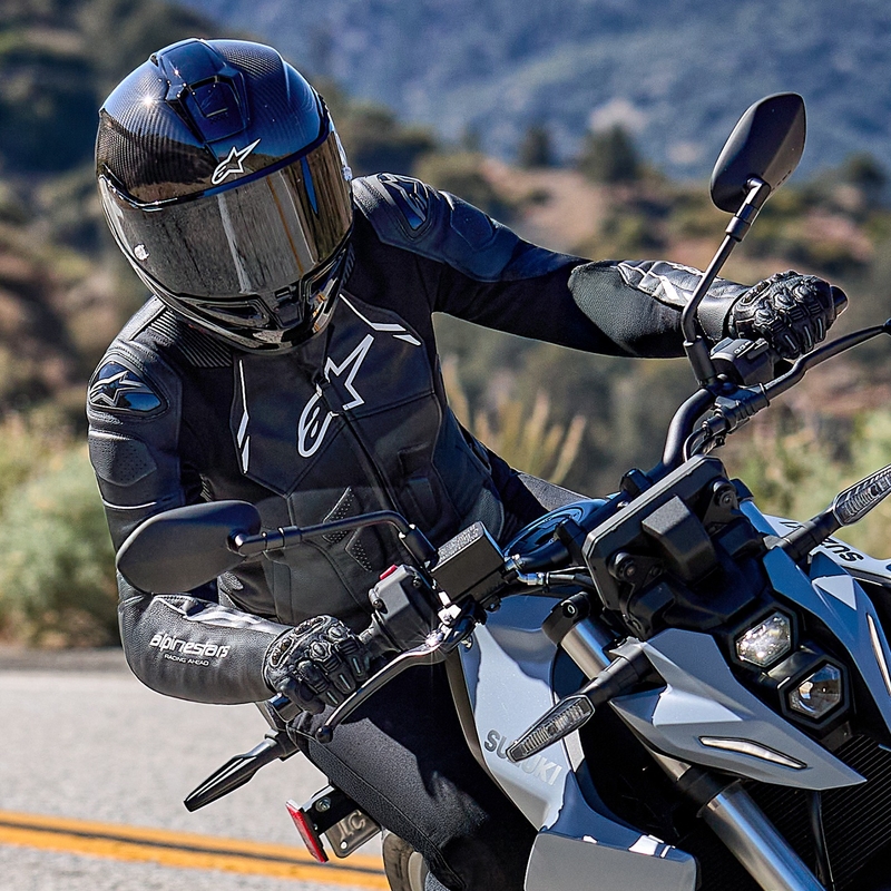 Alpinestars Stella Dusk læder motorcykeljakke til kvinder sort-hvid