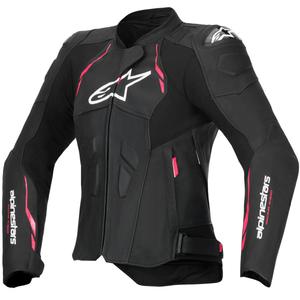 Alpinestars Stella Dusk læder motorcykeljakke til kvinder sort-pink-hvid