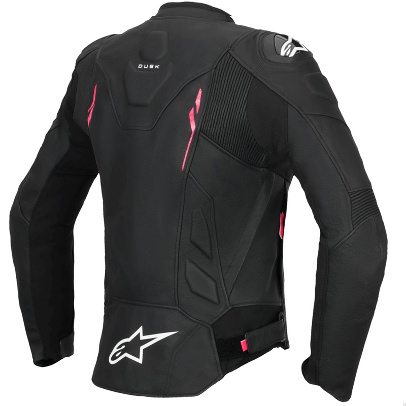 Alpinestars Stella Dusk læder motorcykeljakke til kvinder sort-pink-hvid