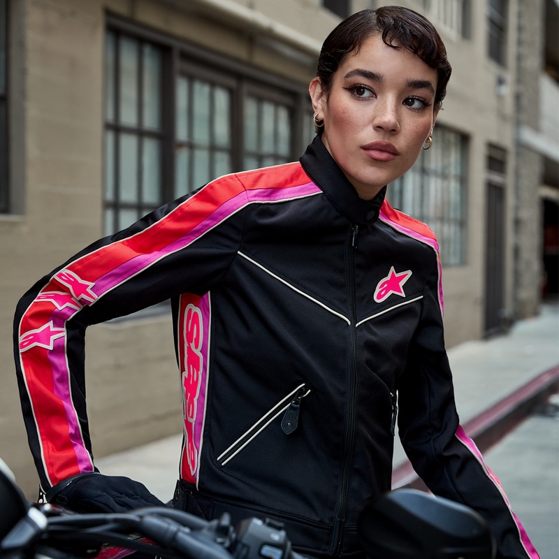 Alpinestars Stella T-Dyno Vandafvisende motorcykeljakke til kvinder Sort-Rød-Pink