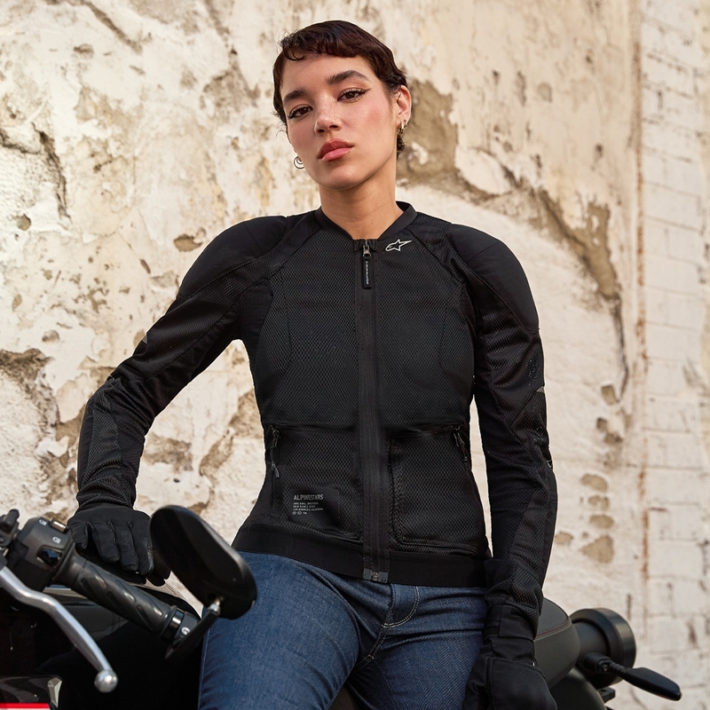 Alpinestars STELLA TROOP-AIR dame motorcykeljakke sort-sort