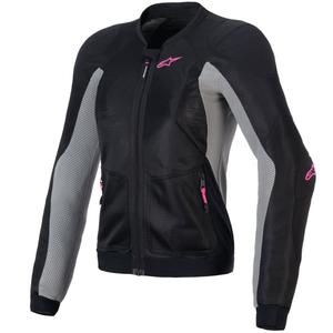 Alpinestars STELLA TROOP-AIR dame motorcykeljakke sort-grå-fluo pink
