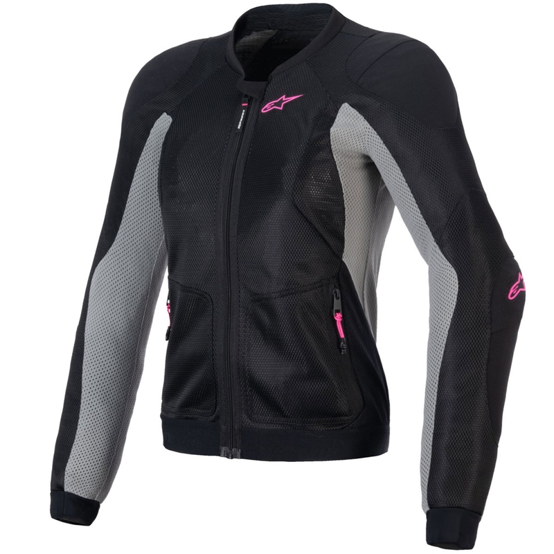 Alpinestars STELLA TROOP-AIR dame motorcykeljakke sort-grå-fluo pink