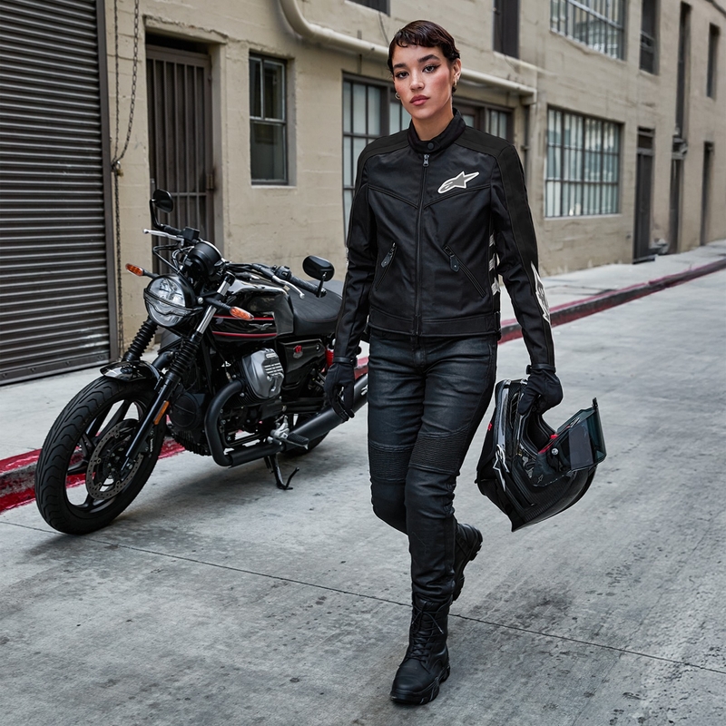 Dame motorcykeljakke Alpinestars STELLA T-DYNO AIR sort-hvid